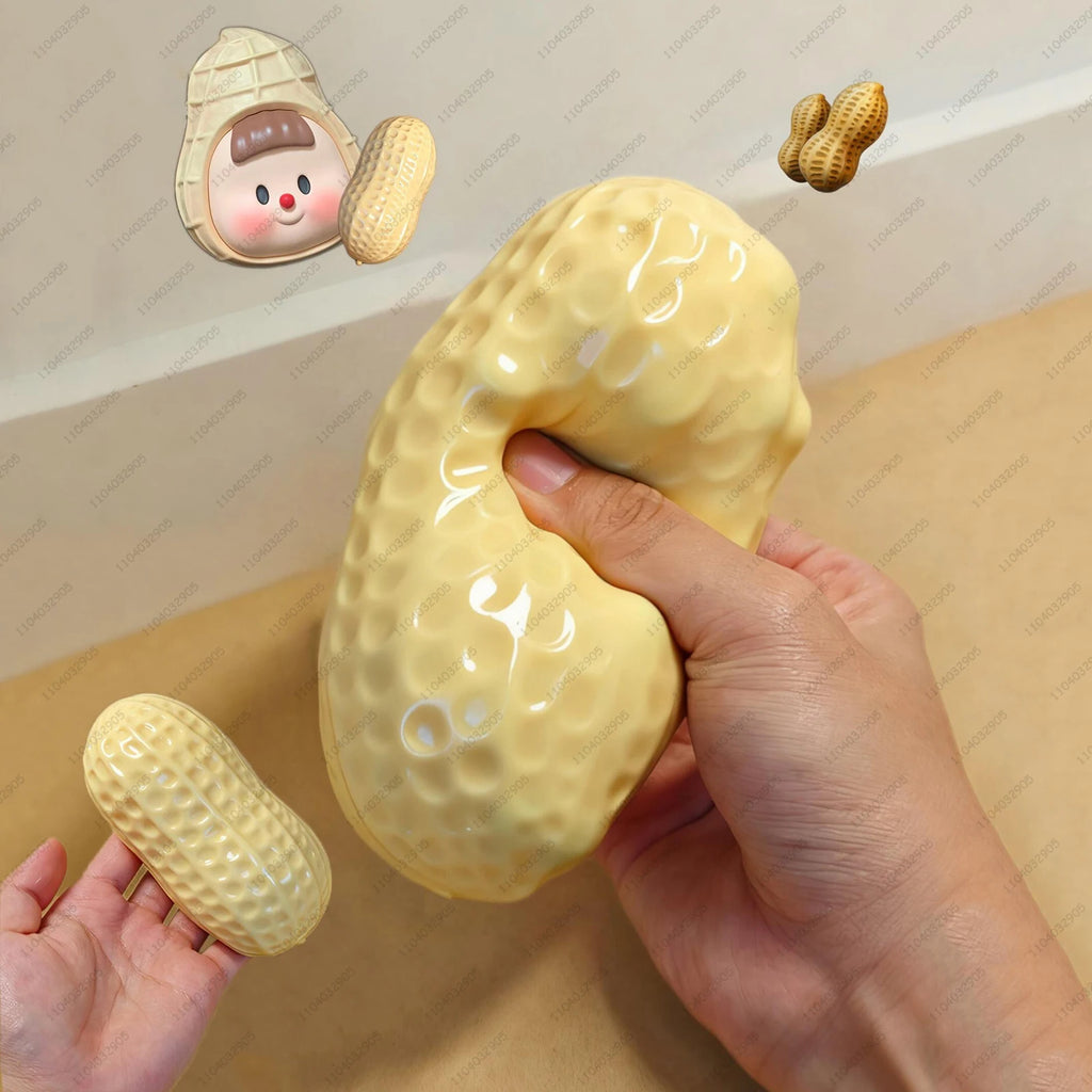 Peanut Stress Ball Crunchy Squeeze Bal Squishy Toy Simulated Peanut Squeeze Stress Relief Buttery-Soft Feel ASMR Sensory Adults@