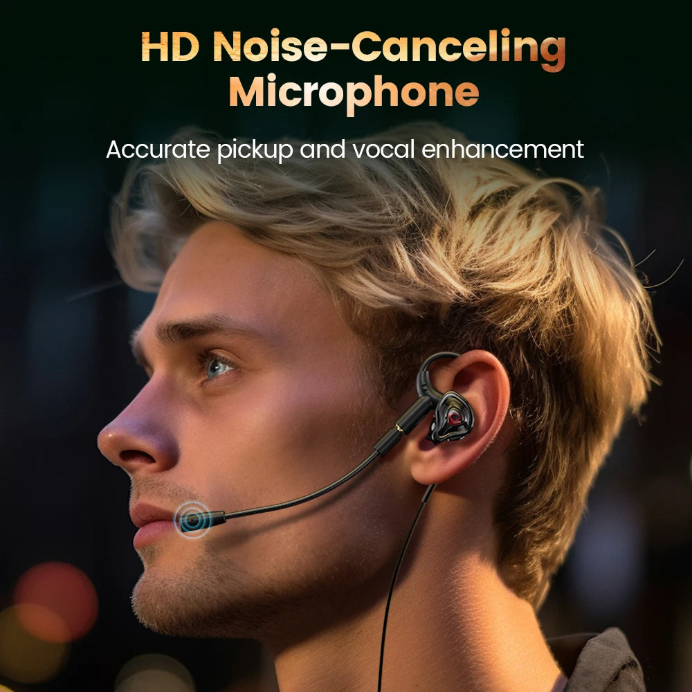 Game wired headphones Type C&3.5mm In-ear Earphones HiFi Stereo Headsets Sport Gaming Headphone with HD Mic For Phone Laptop