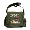 Large Capacity Women's Bag Retro Tote Shoulder Bag Dog Print Large Capacity Student's Crossbody Book Bag