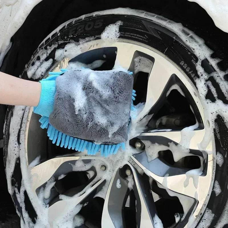 1/5PCS Car Wash Glove Coral Mitt Soft Anti-scratch for Car Wash Multifunction Thick Cleaning Glove Car Wax Detailing Brush