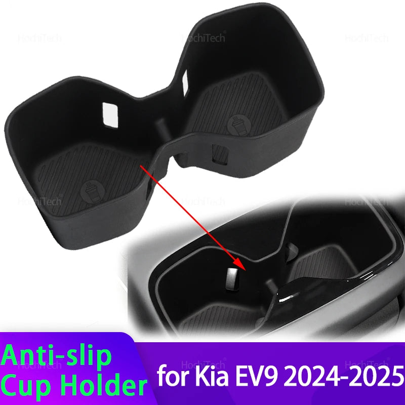 Car Armrest Rear Water Cup Holder Interior Accessories for Kia EV9 MV 2024 2025 Central Control Drinks Holder Storage Box
