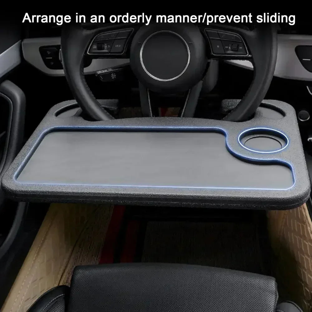 Universal Car Steering Wheel Tray Multipurpose Stand for Laptop Food Eating Portable Desk Fits Most Vehicles