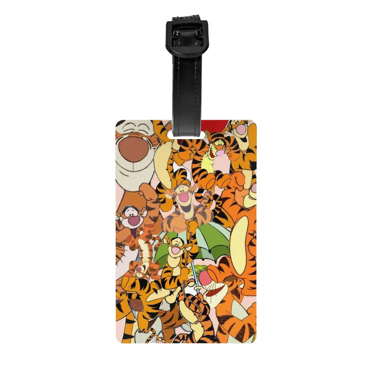 Custom My Friends Cartoon T-Tigger Pooh Luggage Tag Privacy Protection Baggage Tags Travel Bag Labels Suitcase