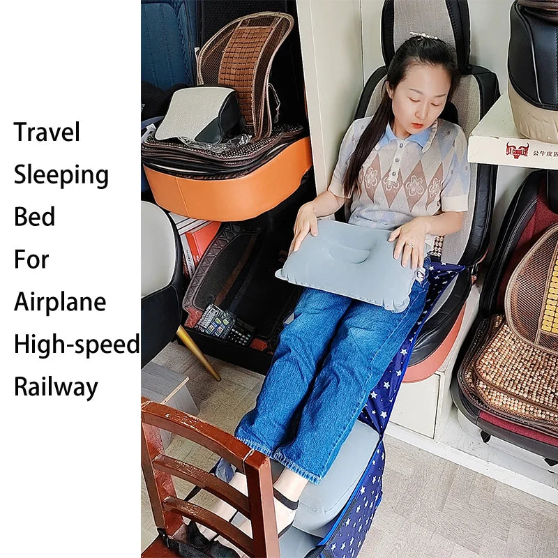 Inflatable Pillow Travel Sleeping Bed For Kids Baby Adult Airplane High-speed Railway Car Sleep Accessories Five Colour Choose
