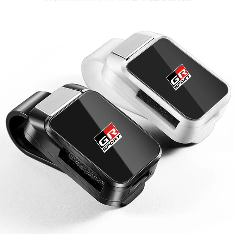 Car Sun Visor Carbon Glasses Sunglasses Clip Holder case Storage for Toyota RAV4 Hilux Corolla Yaris Cross GR SPORT accessories