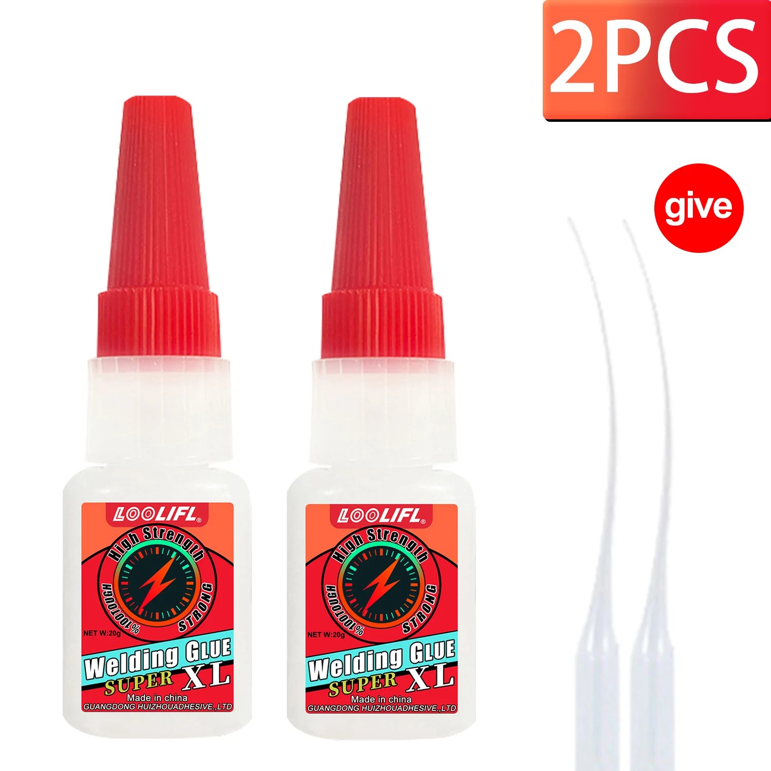 LOOLIFL 50g super glue, professional adhesive, transparent cyanoacrylate glue, quick-drying, tasteless and long-lasting adhesion