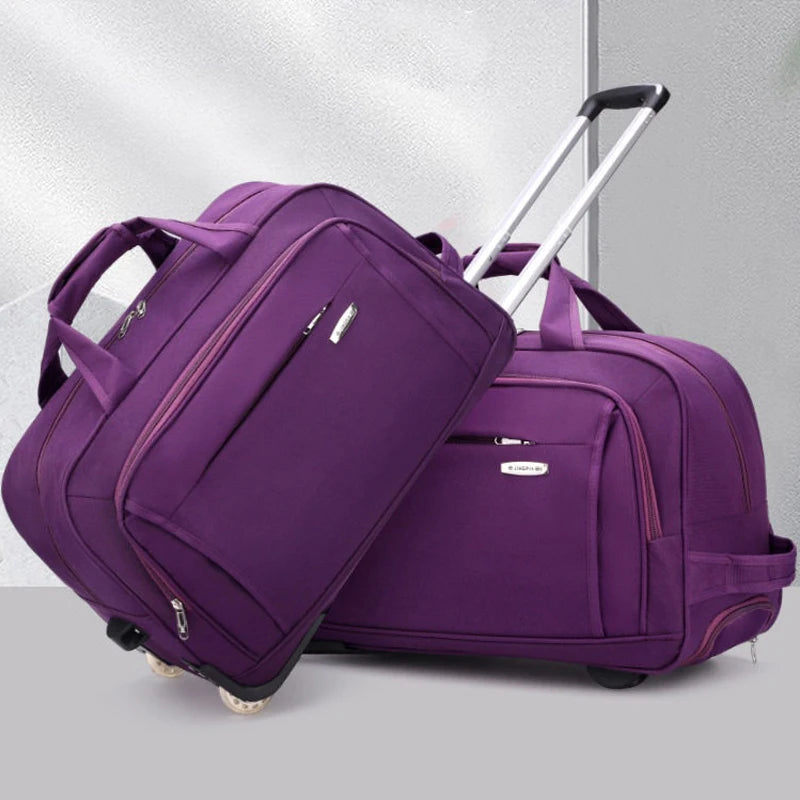 Suitcase Trip Cabin Oxford Waterproof Rolling Luggage Large capacity Travel Bag Foldable Student Trolley Case valise voyage