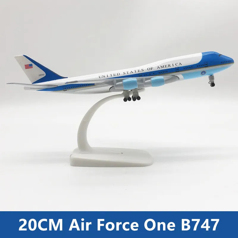 16cm/20cm Model Air Force One B747 Diecast Alloy Airplane Airlines Airways Aircraft  With Stand Landing Geer Collection Display
