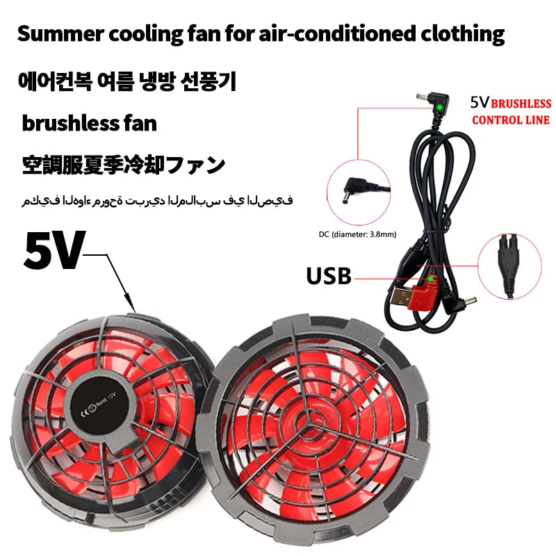 21V Wearable Cooling Fan Personal Air Conditioner, Summer Heat Relief Fan for Outdoor Work Clothing Accessories
