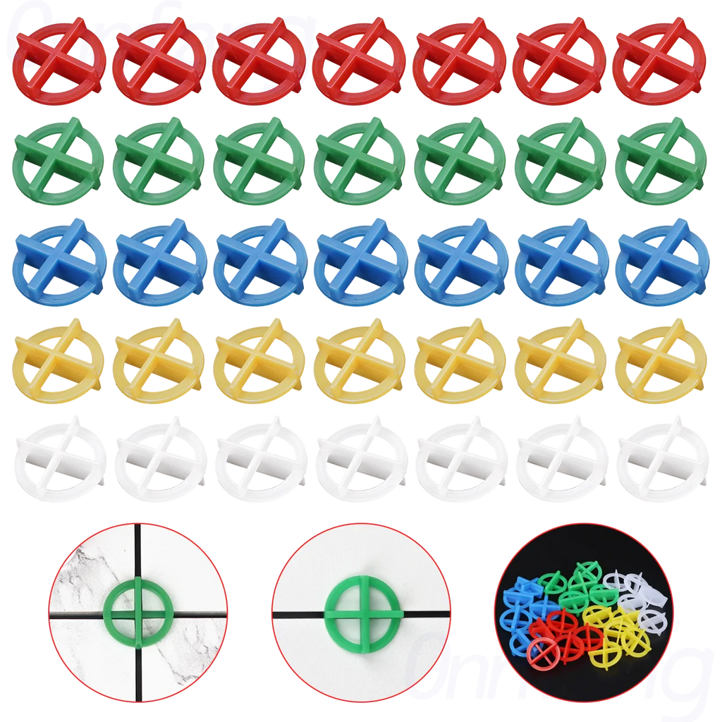 100PCS Double Size Tile Spacers Clips Wedge Ceramic Leveling System For Floor Wall Tile Gap Leveling System Construction Tools