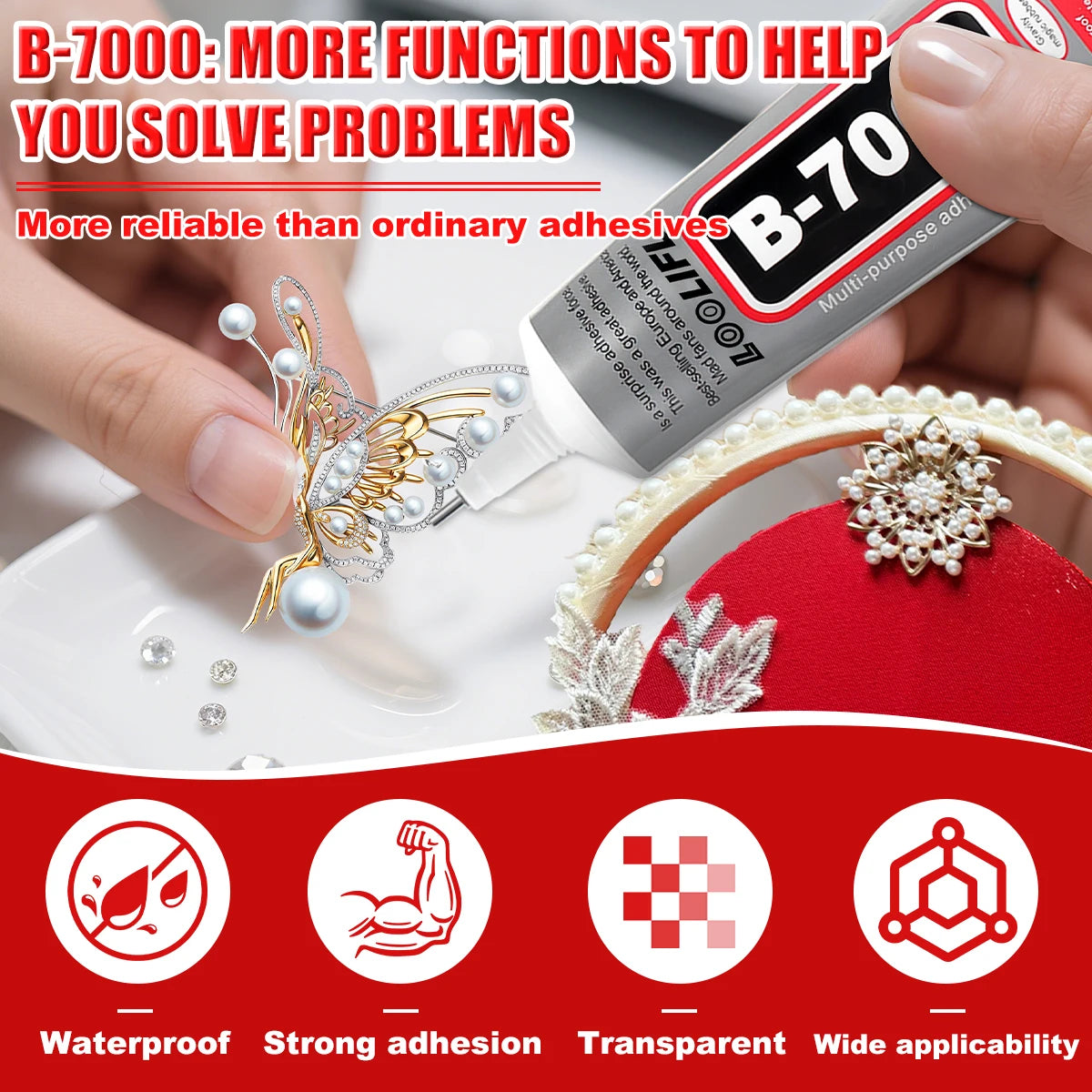 B7000 super glue, handmade DIY, super nail glue, mobile phone repair glue, jewelry glue is transparent, odorless and detachable,