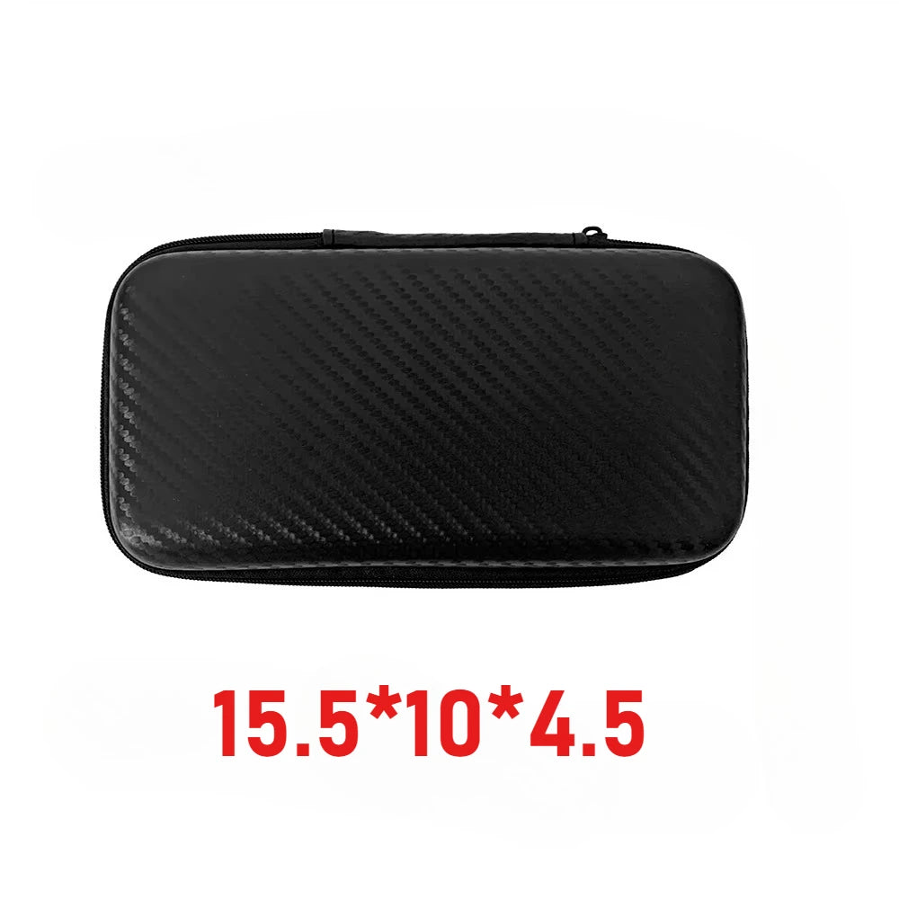 1pcs Car'S Repair Kit Money Box With Zipper Carbon Fiber Pattern Headset Terminal Disassembly Storage Bag Various Size Data Line