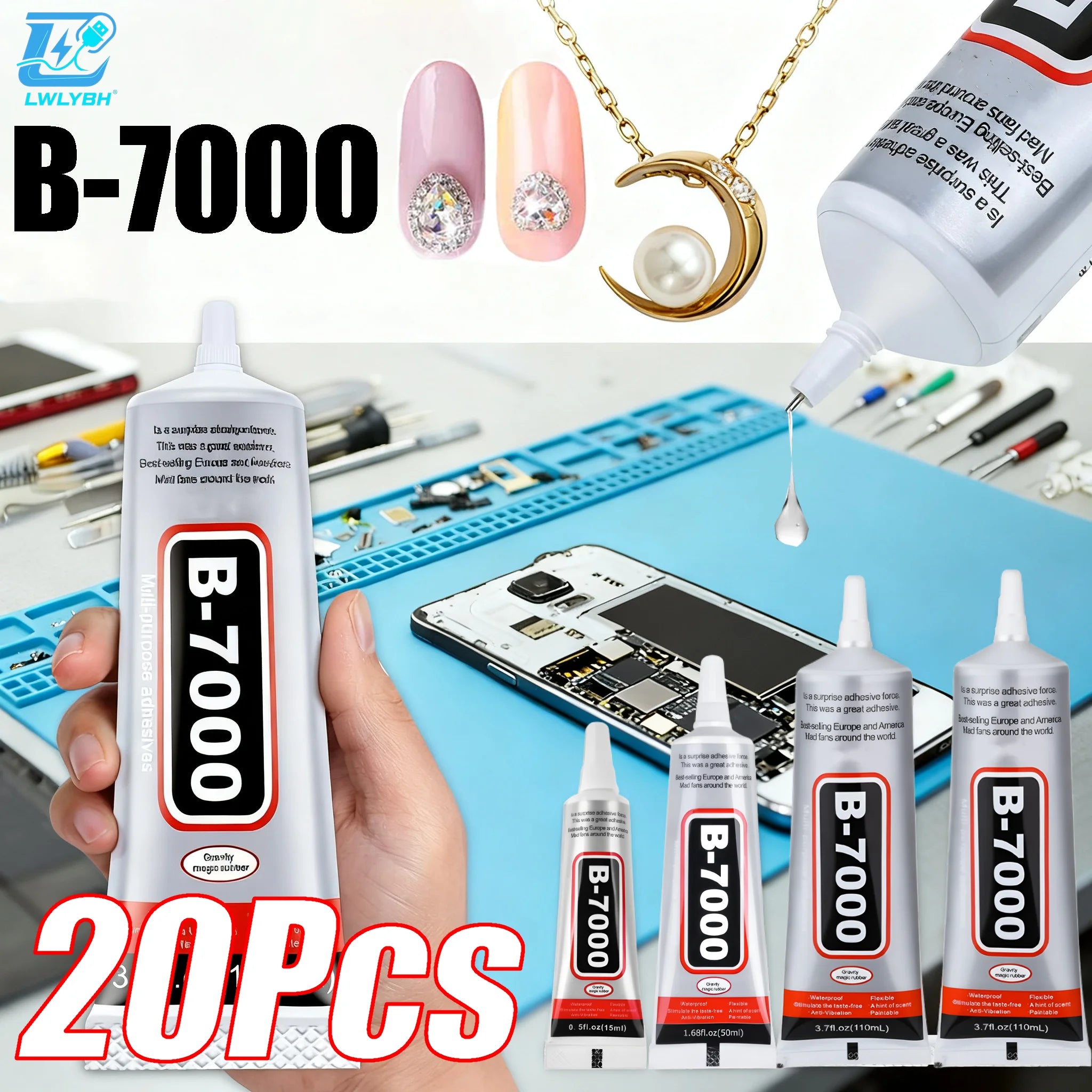B7000 Glue Transparent Mobile Screen Repair Glue Multipurpose DIY Strong Adhesive Jewelry Craft Adhesive Liquid Shoes Glue