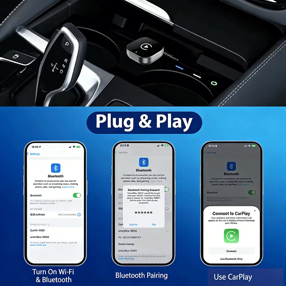 2026 Wireless CarPlay & Android Auto Adapter 2-in-1 – Convert Wired to Wireless, Fast Auto-Connect, Zero-Lag 5.8GHz WiFi, Plug &