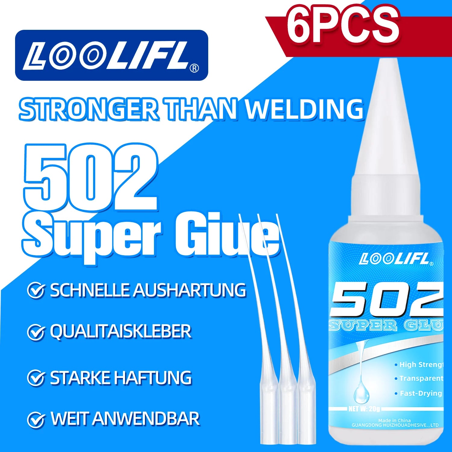 6PCS 502 Super Adhesive Multi Functional Adhesive, Used for Metal, Plastic, Daily Maintenance, DIY, and Small-Scale Process Repa