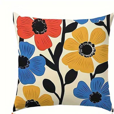 Colorful Floral patterns Double-sided Printed pillow cover Short plush Suitable living rooms bedrooms sofas throw cushion cover