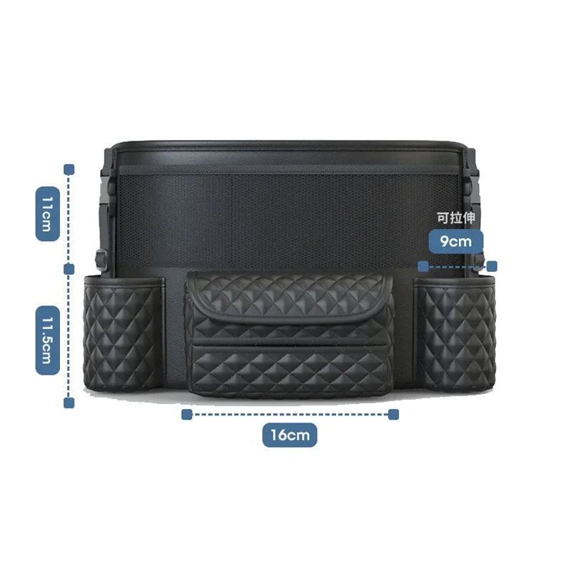 Leather Car Seat Middle Storage Bag Universal Auto Hanging Handbag Holder Between Seat Tissue Water Cup Pockets Stowing Tidying