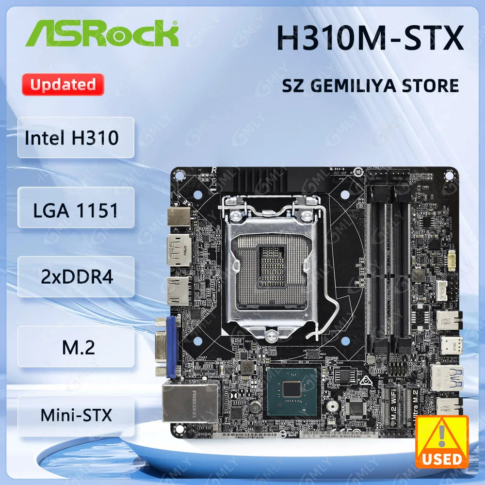 ASROCK H310M-STX Motherboard Intel H310 LGA 1151 DDR4 Mini-STX M.2 Support Core I5-9400 Core I5-9600 Core I3-8300 CPU