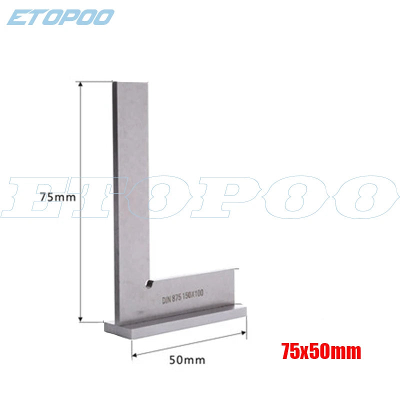 DIN875/2 Precision Machinist Square Ruler Carbon Steel Angle Ruler Engineer Square 90 Degree Right Angle Ruler