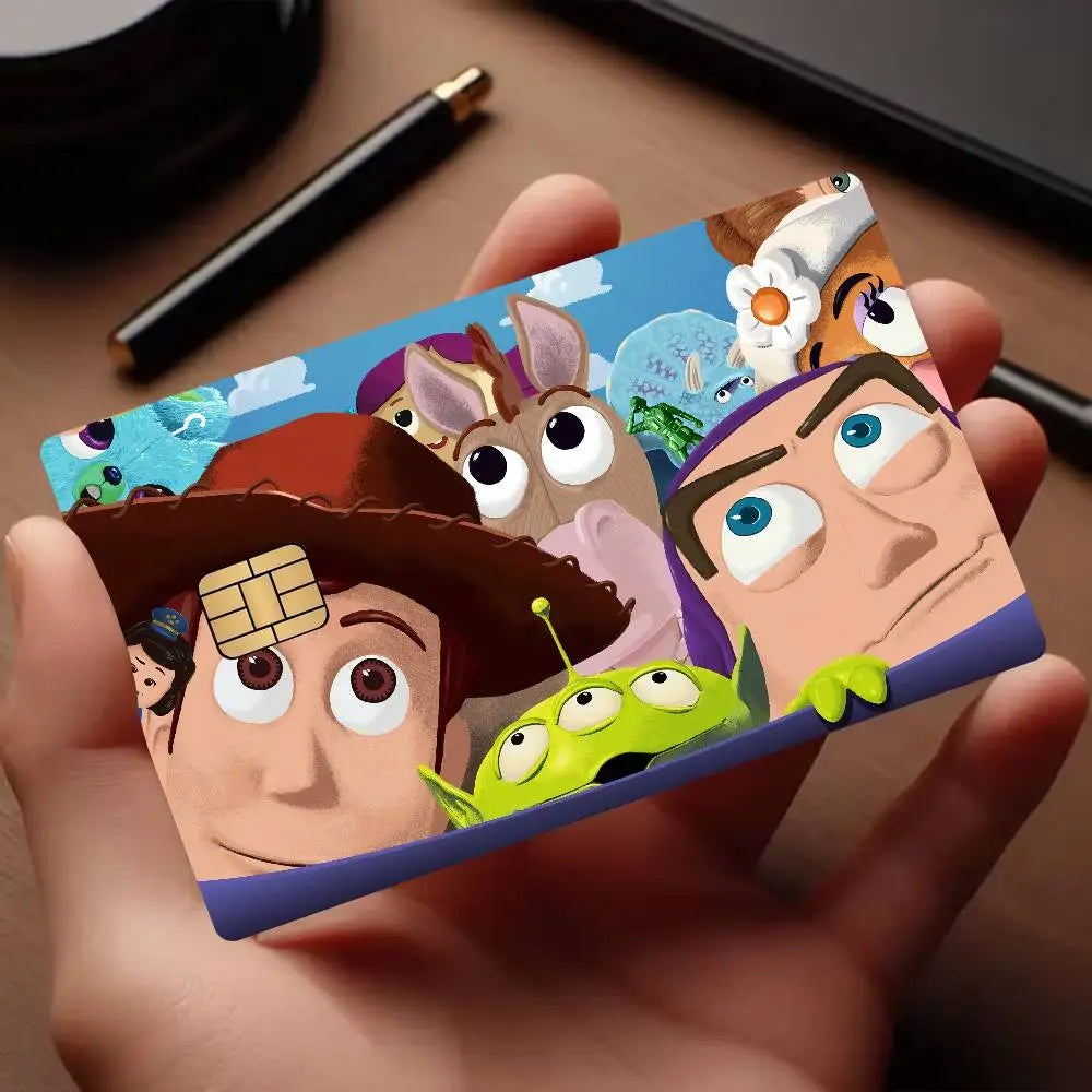 Cartoons Animations T-Toy Story 2024 Anime Cartoon Skin Stickers Film Tape Case For Big Credit Debit Card Front Side