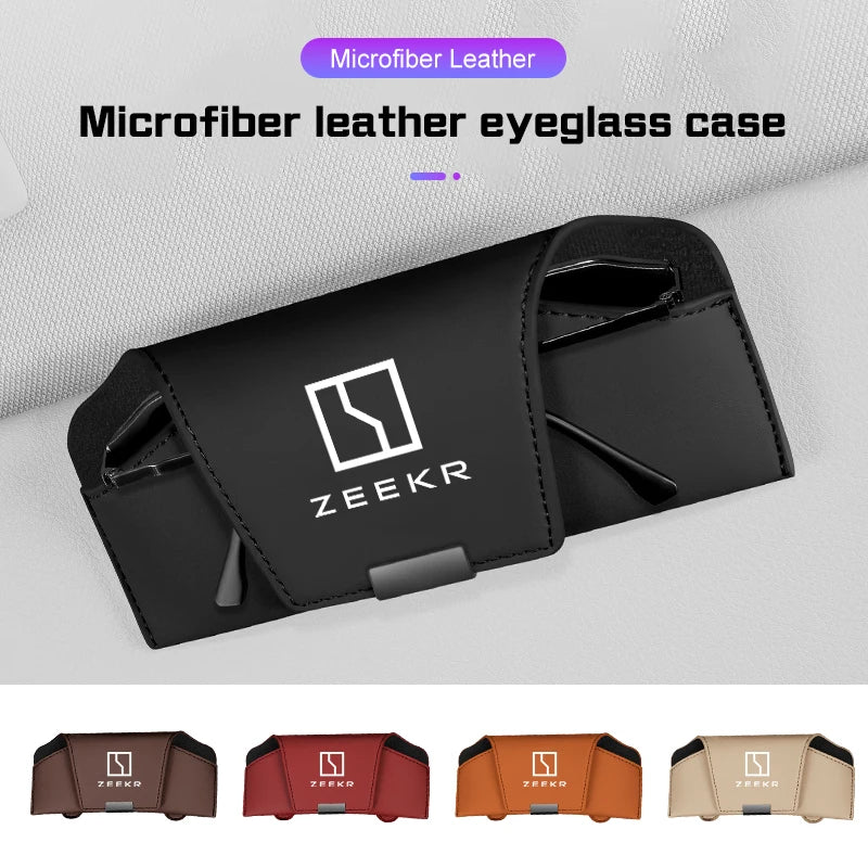 Sunglasses Box Magnetic Leather Car Visor Glasses Case For ZEEKR 001 007 009 X MIX 7X 9X M-Vision Glasses Case Car Accessories