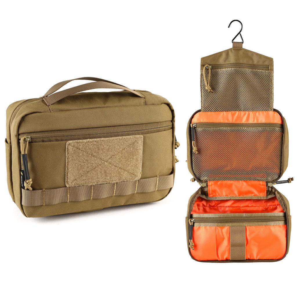 VOTAGOO Tactical Toiletry Bag Hygiene Bag EDC Tool Molle Pouches Small Dopp Kit Travel Shower Bag for Men