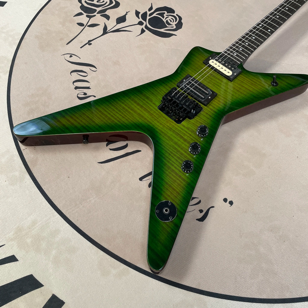 6 strings green electric guitar black hardware guitars rosewood guitarra