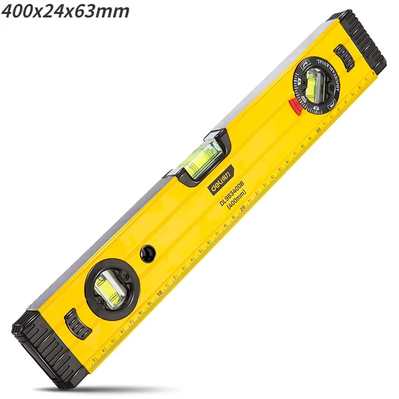 Deli 3-in-1 Portable Level Ruler High Precision Bubble Level Household Hardware Tools Woodworking Level Measuring Instruments