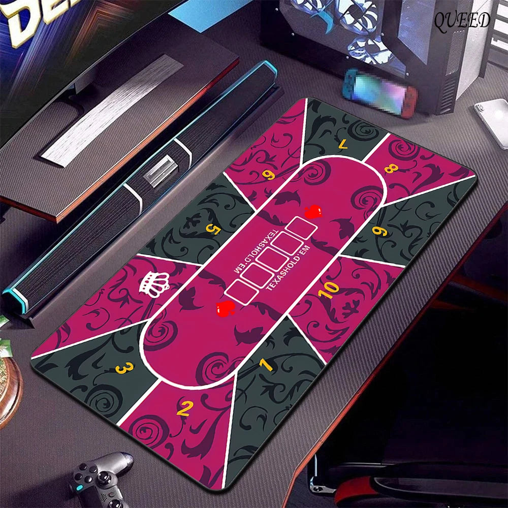 50x100cm Professional Poker Mat Texas Holdem Pokers Tablecloth Portable Rubber Waterproof Poker Table Cover Board Game Mat