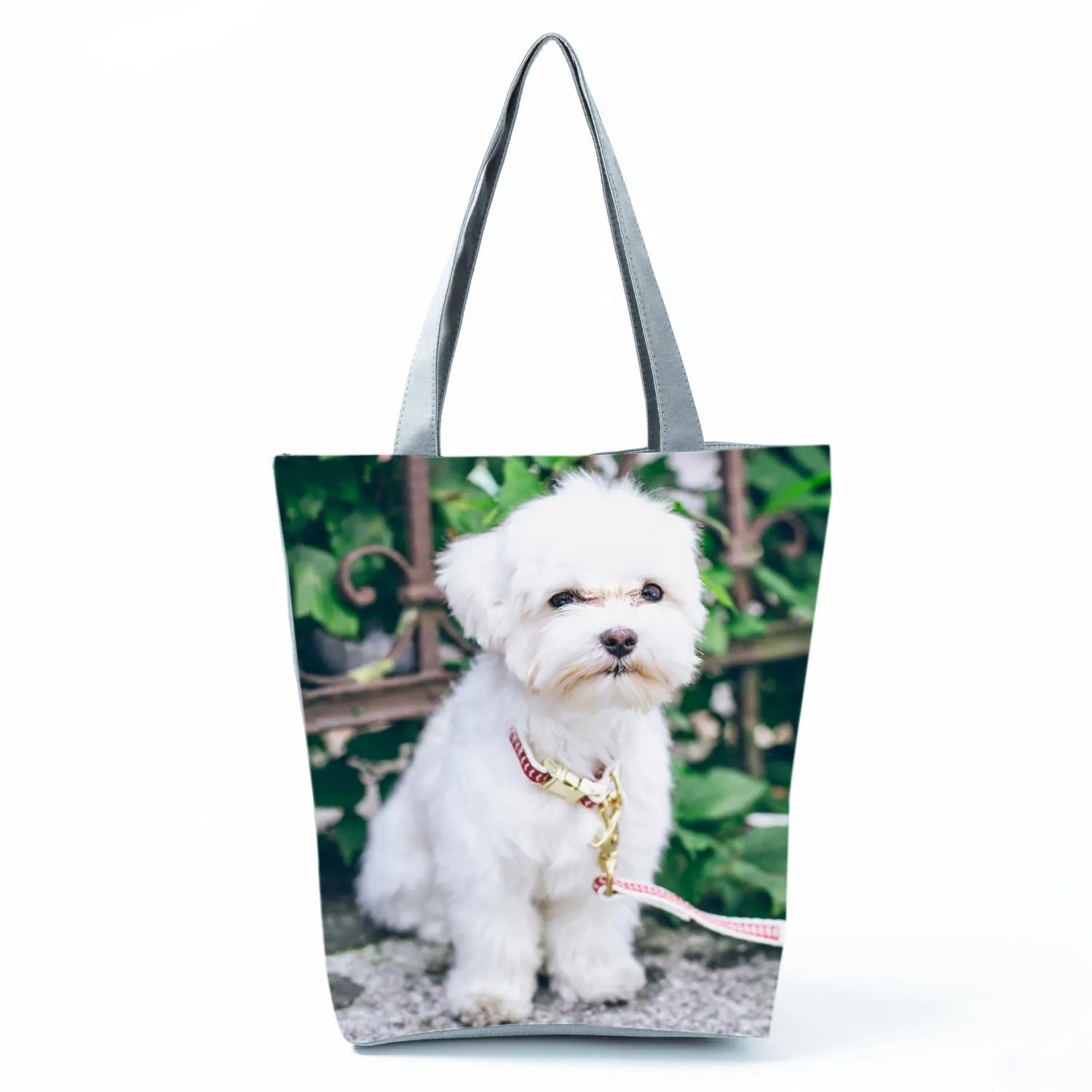 Cute Maltese Dogs Print Handbags Casual Women Shopping Bag Large Capacity Foldable Shoulder Bags Eco Reusable Travel Beach Totes