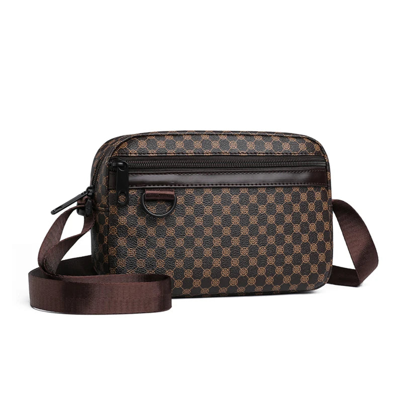 Newly designed neutral gender-neutral single-shoulder crossbody bag with patchwork vintage style, perfect for daily use.