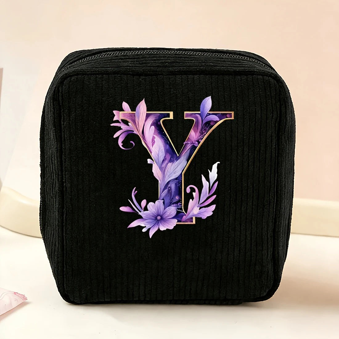 New Fashionable Purple Letter-Patterned Sanitary Napkin Storage Bag, Multifunctional Portable Travel and Daily Storage Bag, Ideal Gift Choice for Girls
