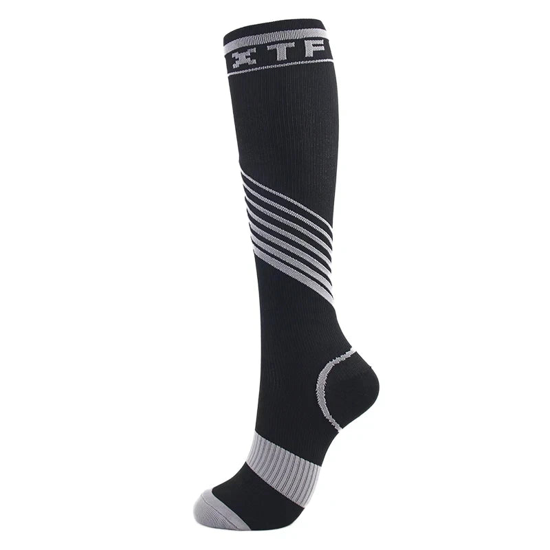 Running Compression Socks Football Hiking Golf Gym 20-30mmhg Gradual Change Nylon Sports Socks Diabetes Pregnancy Varicose Veins