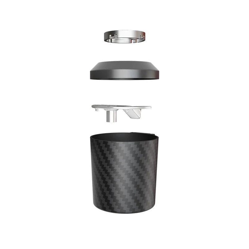 Carbon Fiber Texture Car Ashtray Portable Auto Ashtray with Lid Detachable Smokeless Cup Holder Ashtray for Car Interior Smoking