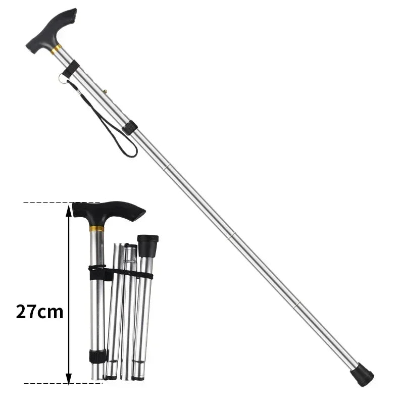 Unisex Hiking Camping Trekking Mountaineering Poles Walking Stick Telescopic Baton Trekking Poles Folding Cane for The Elderly