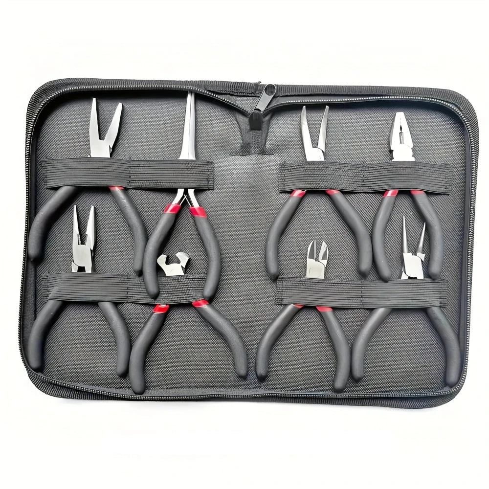 8PCS Jewelry Combination Pliers Kit Mini Hand Tools Storage Packed Carbon Steel Metalworking