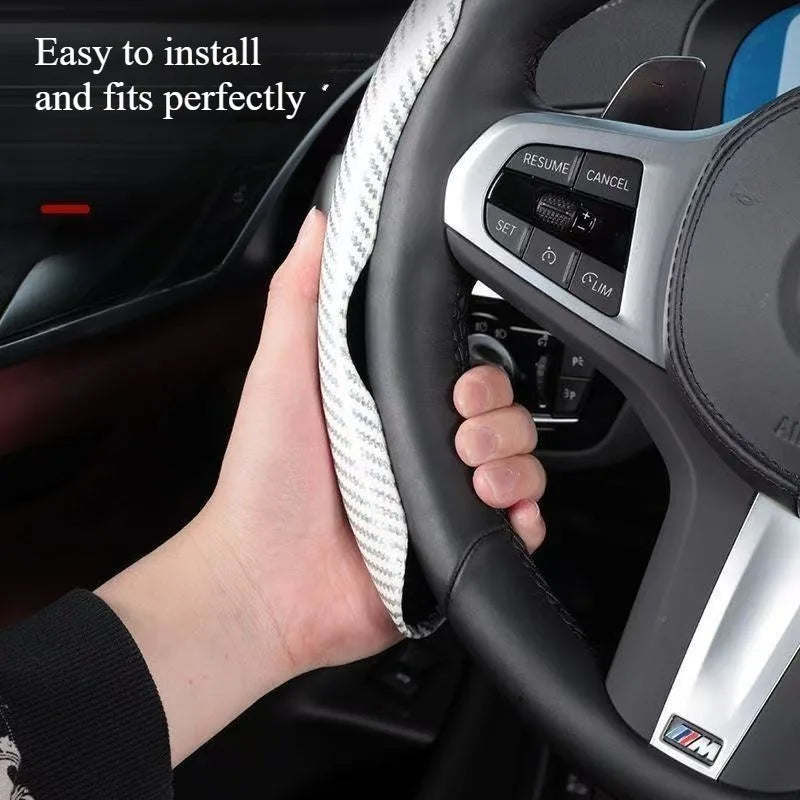 Suitable for Bmw Carbon Fiber Texture Steering Wheel Cover  for X3 3 5 2 4 1 7 8 Series X1 X5 X2 X4 X6 X7 Ix I4 I5 I7 Z4