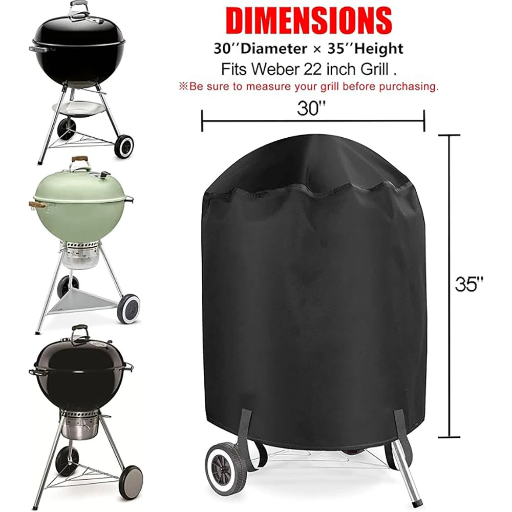 22-72 Inch BBQ Cover Waterproof Anti-UV, Fade Resistant Grill Cover with Hook-and-Loop Straps, Fits Most Gas Grills