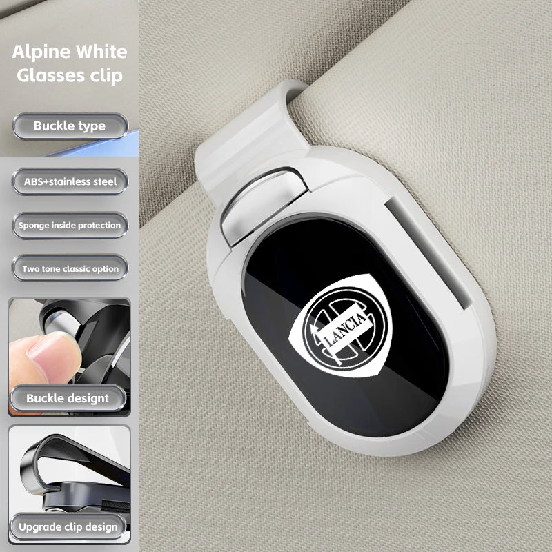 Car Sun Glasses Clips Onehand Pressing Eyeglasses Holder for Lancia ypsilon delta musa nera thema STRATOS Y Phedra Accessories