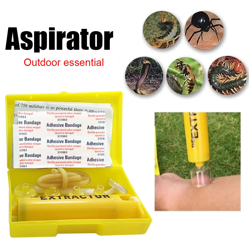 Vacuum Suction Pump Wild Venomous Bee Mosquito Bite Outdoor Venom Extractor Tourniquet Camping Hiking First Aid Safety Tool