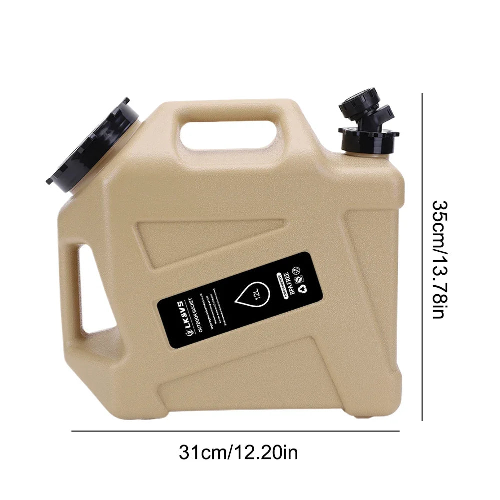 12L Camping Water Container Tank Large Capacity Water Storage Carrier Barrel Portable Vehicle Car Water Bucket with Faucet 대형물통