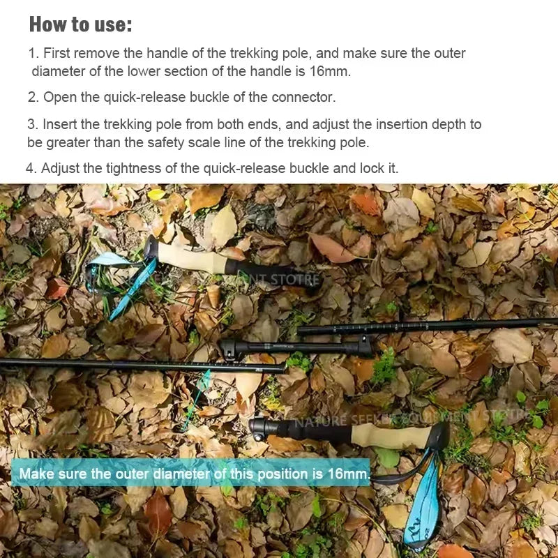 Trekking Pole Adapter Turn Into Tent Pole for Awning Shade Canopy Accessories Outdoor Hiking Ultralight Camping Equipment