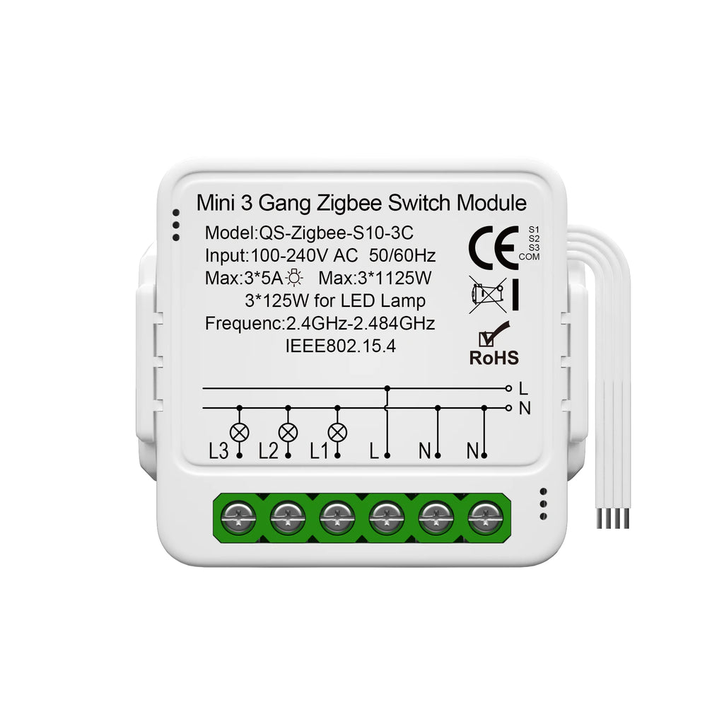Tuya Smart Zigbee Mini Light DIY Switch Module 2 Way Control Smart Home Relay Breaker Works With Alexa Google Home 1/2/3 Gang