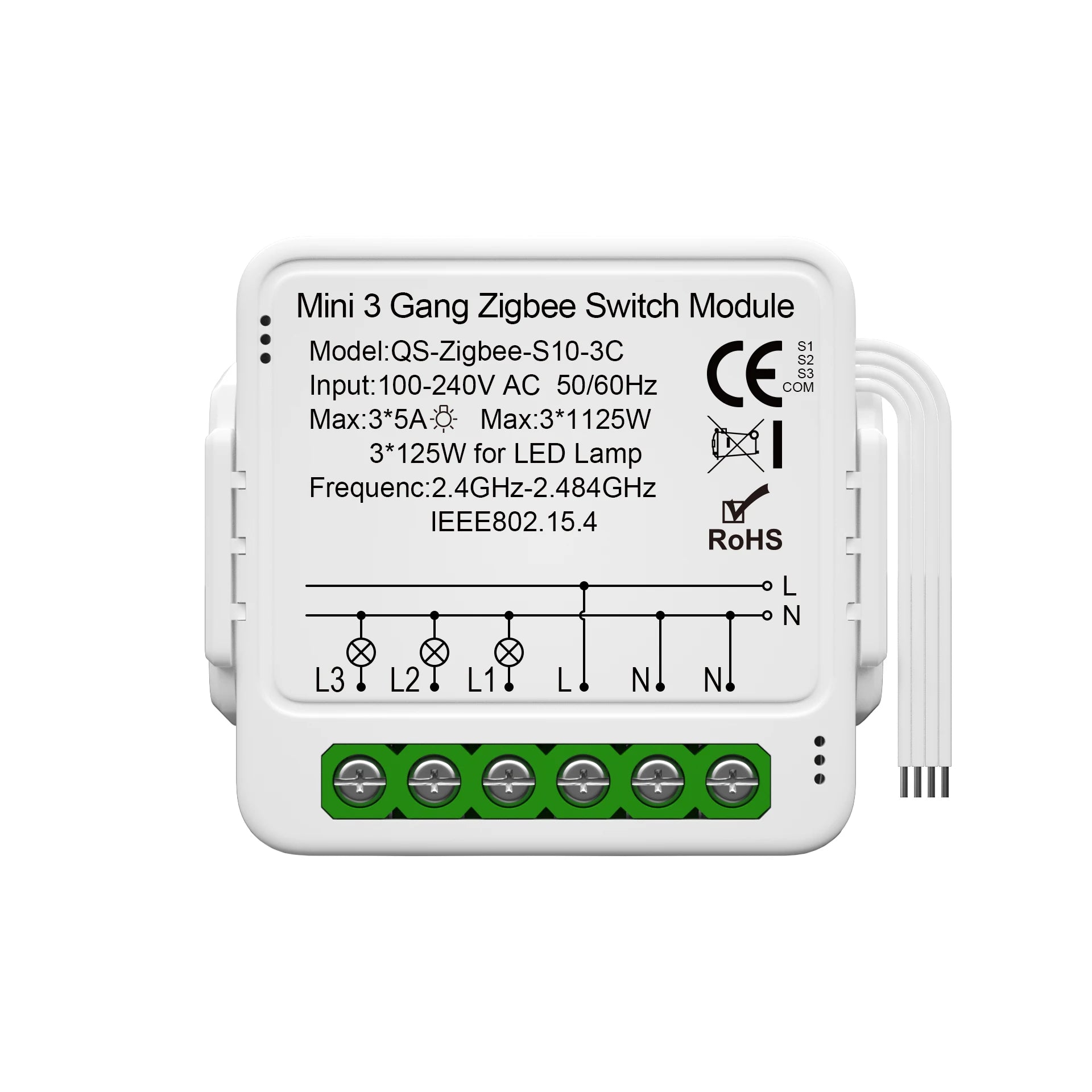 Tuya Smart Zigbee Mini Light DIY Switch Module 2 Way Control Smart Home Relay Breaker Works With Alexa Google Home 1/2/3 Gang