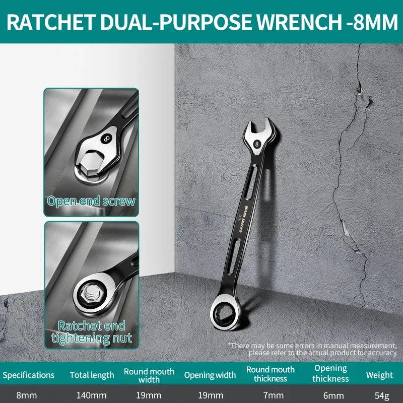 6mm-22mm Combination Wrench Dual-purpose Wrench Labor-saving Anti Slip Metric Universal Spanner For Car Repair Hand Tool