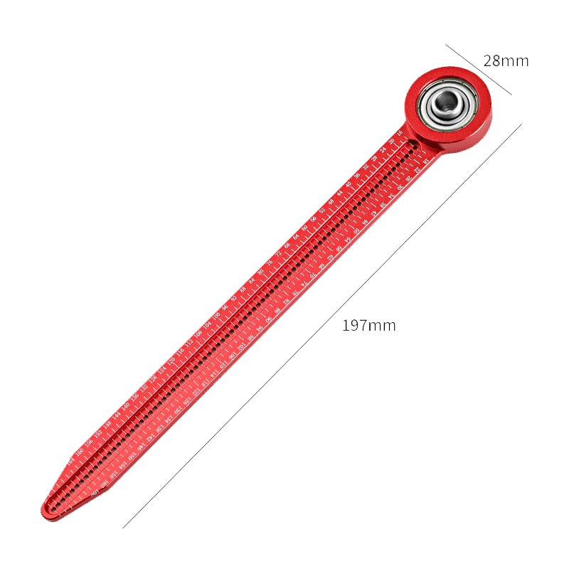 Smooth Bearing Woodworking Compass Adjustable Rotary Ruler Plastic Circle Drafting Tool Layout Gauge for Carpenter Drafting DIY