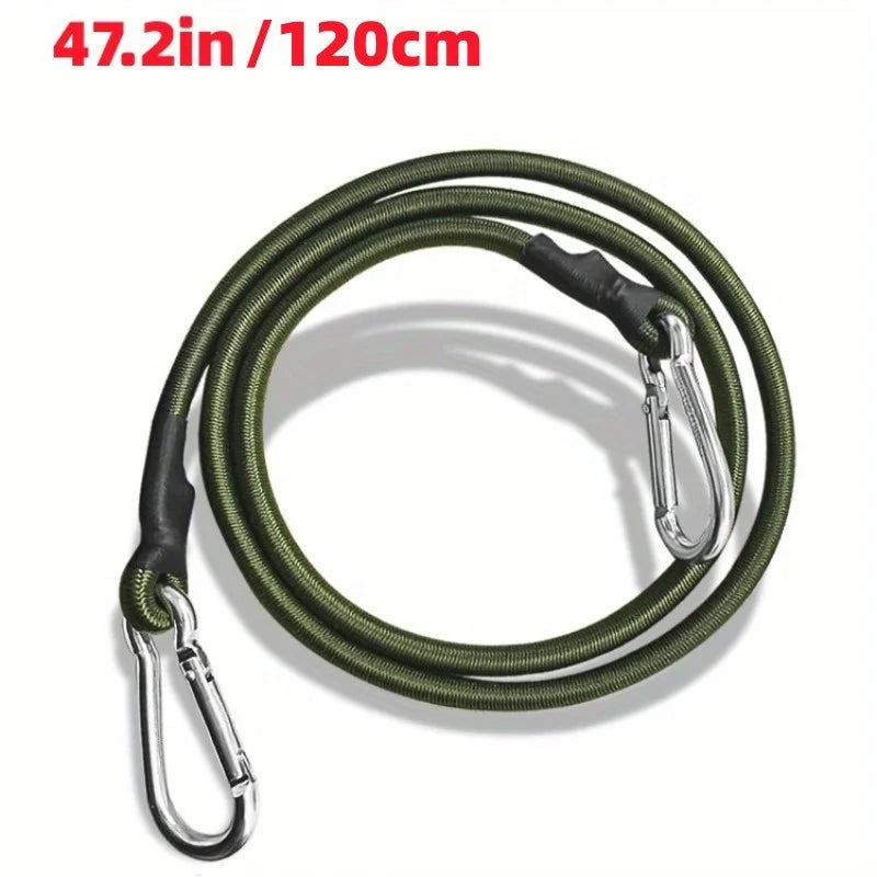 Heavy Duty Bungee Cord Elastic Tie Strap String Carabiner Hooks Kayak Cycling Luggage Packing Ropes Camping Accessories