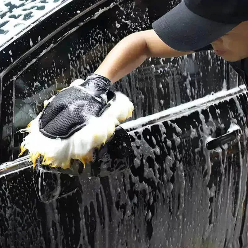 1Pc Car Wash Gloves Soft Lambs Wool Glove For Car Cleaning Polishing Waxing Dust Removal Automotive Clean Accessories