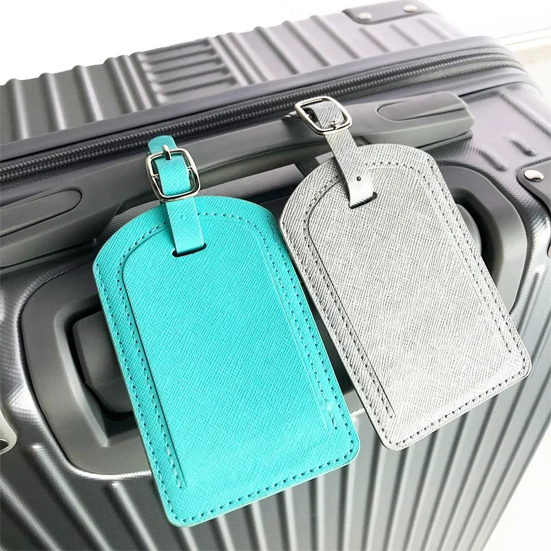 Leather Luggage Tag Baggage Boarding Bag Tag Suitcase Tag Luggage Bag Tags Name ID Address Label Luggage Tags Travel Accessories