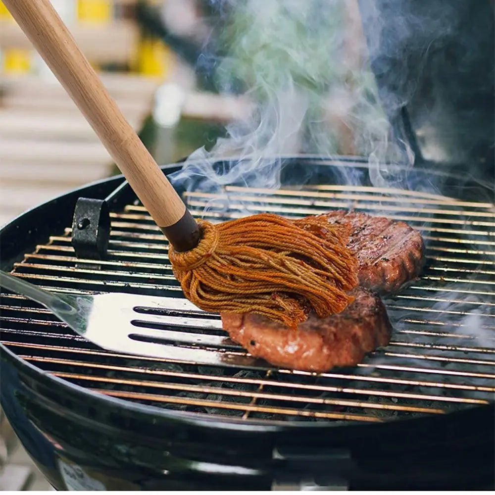 18" BBQ Sauce Basting Mops Roasting or Grilling Basting Mop Grill Basting Mop for Barbeque Marinade Smoking Steak or Glazing